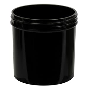 6 oz. Black Polypropylene Straight-Sided Round Jar with 70/400 Neck (Cap Sold Separately)
