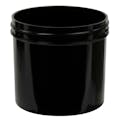 12 oz. Black Polypropylene Straight-Sided Round Jar with 89/400 Neck (Cap Sold Separately)