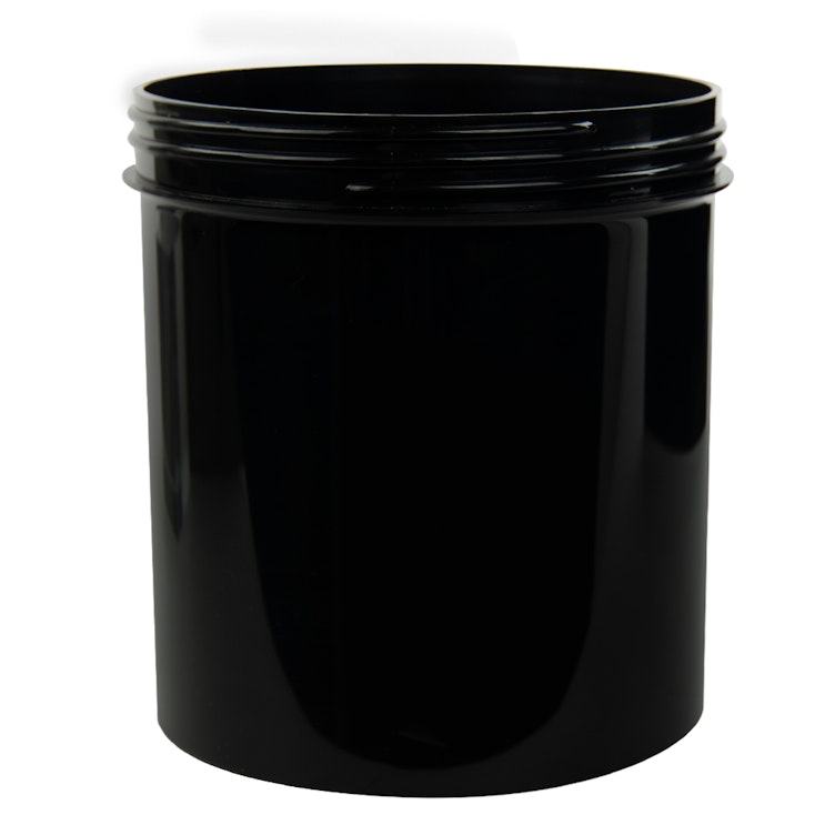 40 oz. Black Polypropylene Straight-Sided Round Jar with 120/400 Neck (Cap Sold Separately)