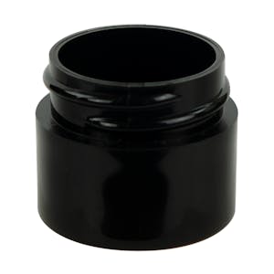 1/4 oz. Black Polypropylene Thick Wall Straight-Sided Round Jar with 33/400 Neck (Cap Sold Separately)
