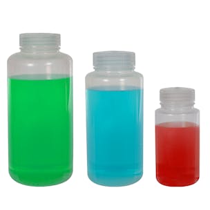 Thermo Scientific™ Nalgene™ Wide Mouth Polymethylpentene Bottles with Caps