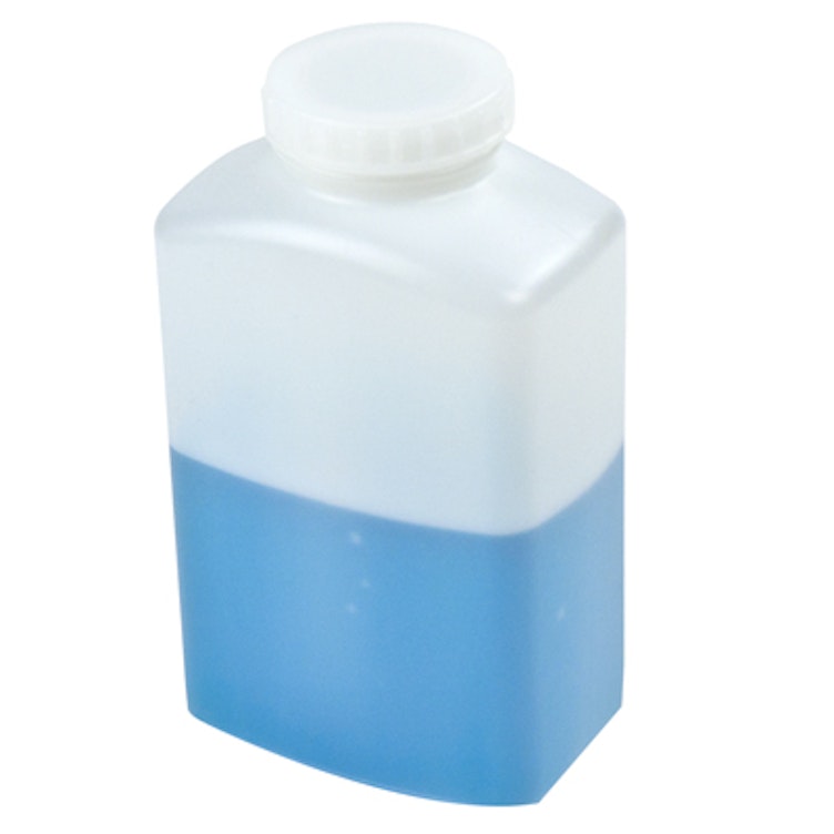 32 oz. Polystormor® Natural HDPE Rectangular Wide Mouth Bottle with 53mm White Cap