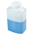 8 oz. Polystormor® Natural HDPE Rectangular Wide Mouth Bottle with 43mm White Cap