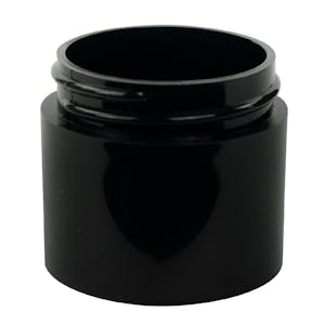 1 oz. Black Polypropylene Thick Wall Straight-Sided Round Jar with 43/400 Neck (Cap Sold Separately)