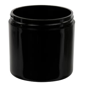 6 oz. Black Polypropylene Thick Wall Straight-Sided Round Jar with 70/400 Neck (Cap Sold Separately)