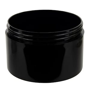 10 oz. Black Polypropylene Thick Wall Straight-Sided Round Jar with 100/400 Neck (Cap Sold Separately)