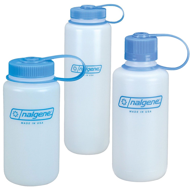 Leak Proof Water Bottles, Natural HDPE Narrow Mouth Bottles w