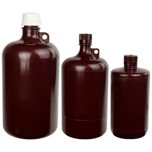 Thermo Scientific™ Nalgene™ Large Amber Narrow Mouth Bottles with Caps