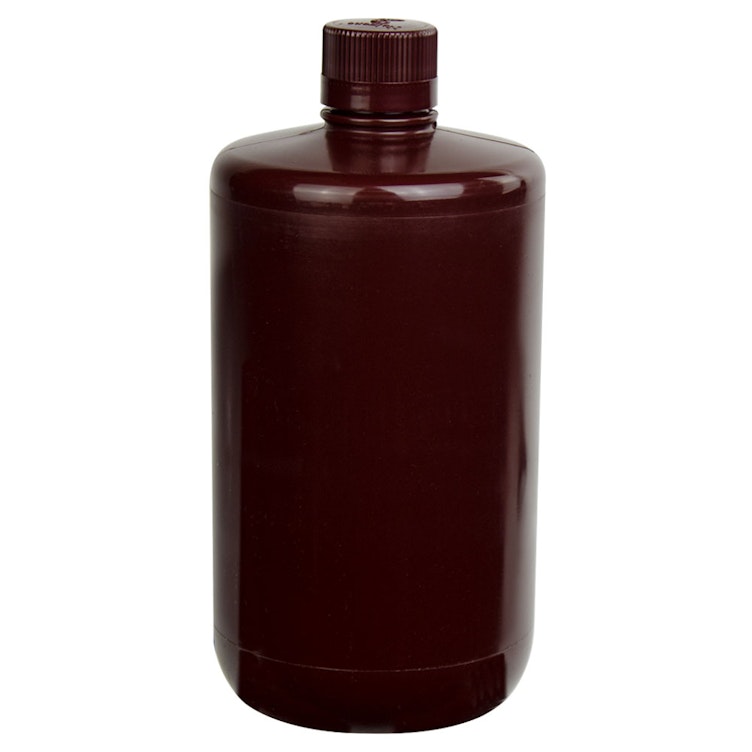 1/2 Gallon/2 Liter Nalgene™ Large Amber PPCO Narrow Mouth Bottle with 38/430 Cap