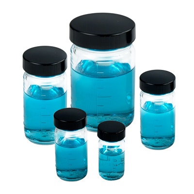 4 oz. Wide Mouth Medium Round Glass Bottles with 48/400 PV Caps