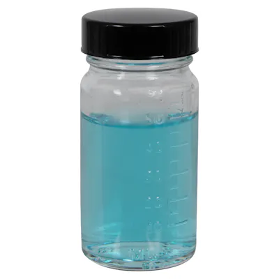 2 oz. Wide Mouth Medium Round Glass Bottles with 38/400 P Caps