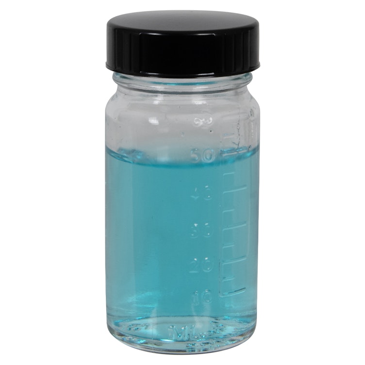 2 oz. Wide Mouth Medium Round Glass Bottles with 38/400 P Caps