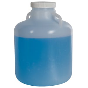 2-1/2 Gallon Nalgene™ Wide Mouth LDPE Carboy with Handles