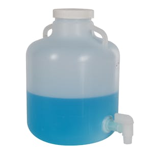 2-1/2 Gallon Nalgene™ Wide Mouth LDPE Carboy Modified by Tamco® with 3/4" NPT Spigot