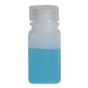 2 oz./60mL Nalgene™ Wide Mouth Polyethylene Square Bottle with 28mm Cap