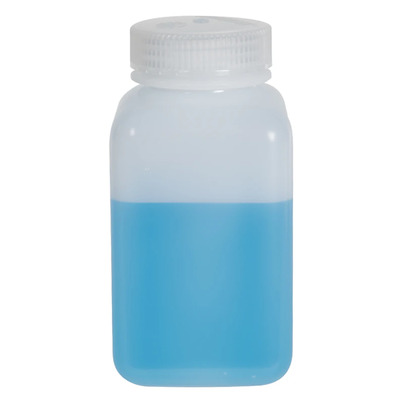 16 oz./500mL Nalgene™ Wide Mouth Polyethylene Square Bottle with 53mm Cap