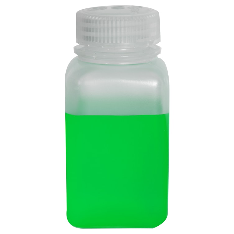 6 oz./175mL Nalgene™ Wide Mouth Polypropylene Square Bottle with 38mm Cap