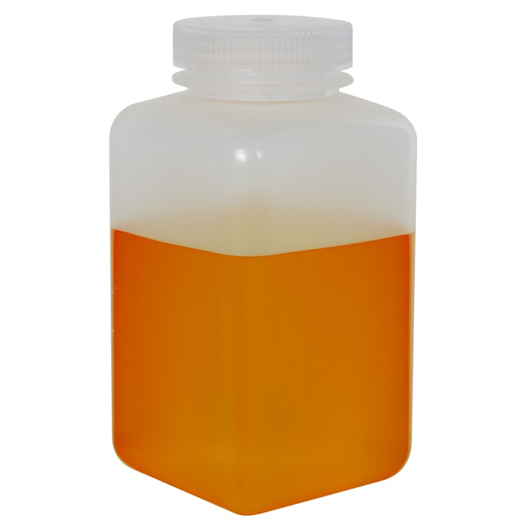 32 oz./1000mL Nalgene™ Wide Mouth Polypropylene Square Bottle with 63mm Cap