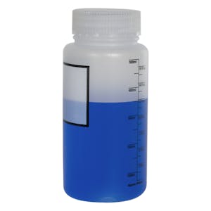 500mL Azlon® Polypropylene Graduated Label Bottle with 55mm Caps - Case of 12