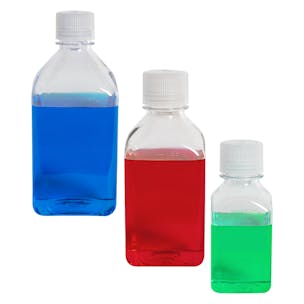 Thermo Scientific™ Nalgene™ Narrow Mouth Polycarbonate Square Bottles with Caps