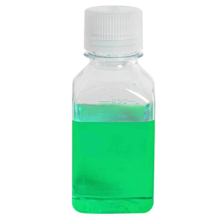 8 oz./250mL Nalgene™ Narrow Mouth Polycarbonate Square Bottle with 38/430 Cap
