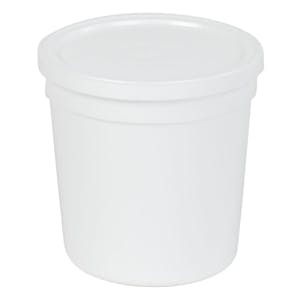16 oz. White Specimen Containers with Lids - Case of 100