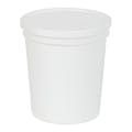32 oz. White Specimen Containers with Lids - Case of 100