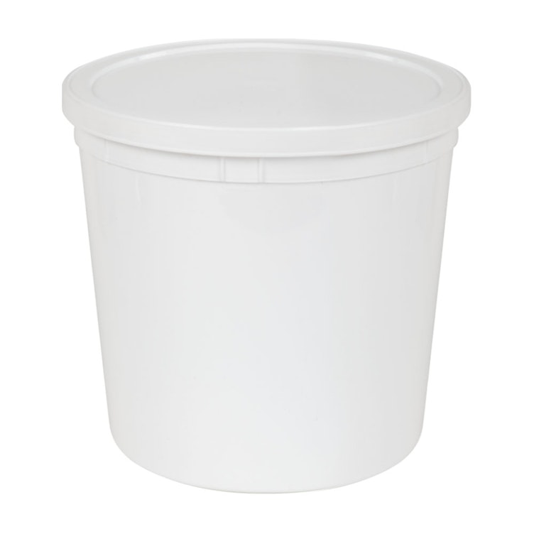 165 oz. White Specimen Containers with Lids - Case of 25