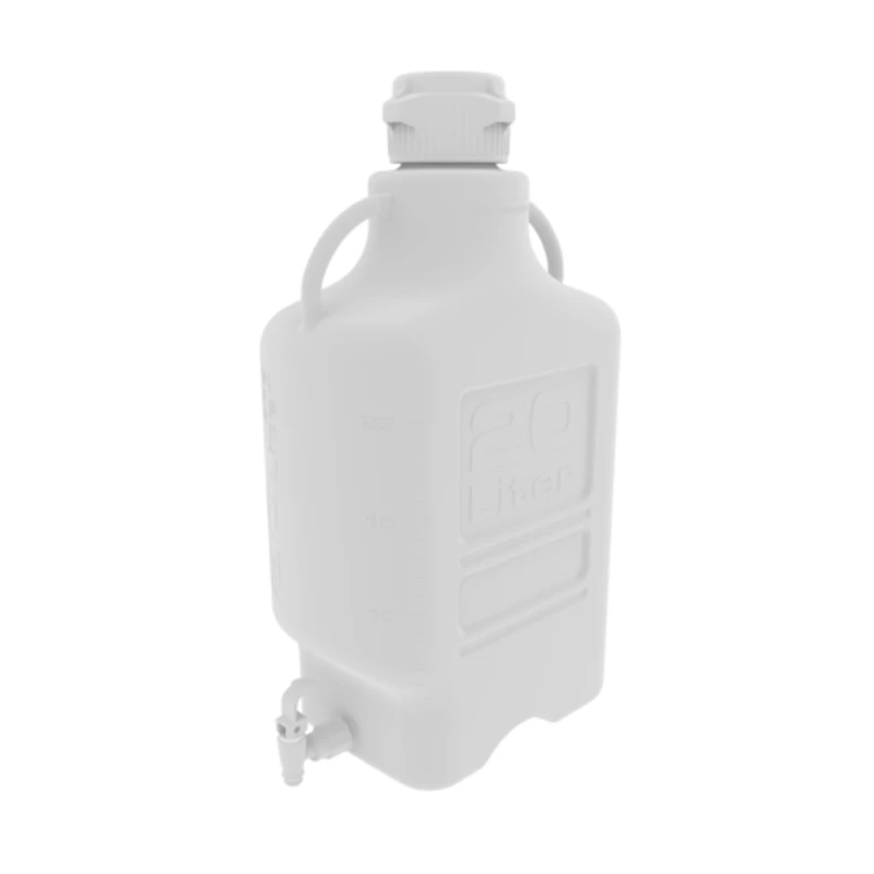 20 Liter White EZgrip® Polypropylene Carboy with 83mm Closed Cap & Spigot