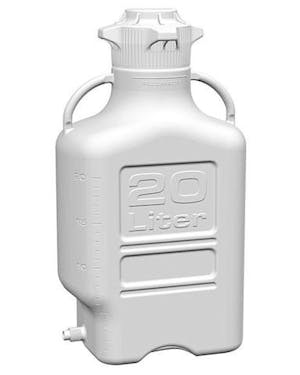 20 Liter White EZgrip® Polypropylene Carboy with 120mm Closed Cap & Spigot