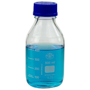 500mL Clear Glass Round Media Storage Bottle with GL45 Cap