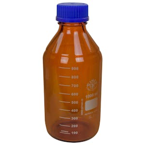 1000mL Amber Glass Round Media Storage Bottle with GL45 Cap