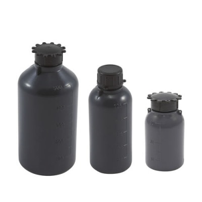 Kartell® Graduated Gray LDPE Bottles with Caps