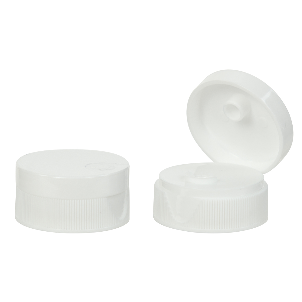 28/400 White Ribbed Snap-Top Dispensing Cap with 0.25