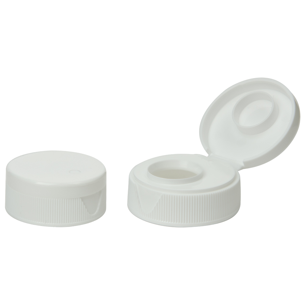38/400 White Ribbed Snap-Top Dispensing Cap with 0.5