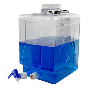 20.8 Liter/5.5 Gallon Rectangular Nalgene™ Clearboy™ Container with Spigot