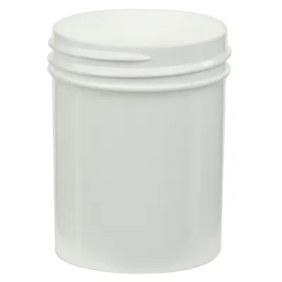 2 oz. White Polypropylene Straight-Sided Round Jar with 48/400 Neck (Cap Sold Separately)