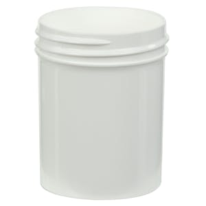 2 oz. White Polypropylene Straight-Sided Round Jar with 48/400 Neck (Cap Sold Separately)