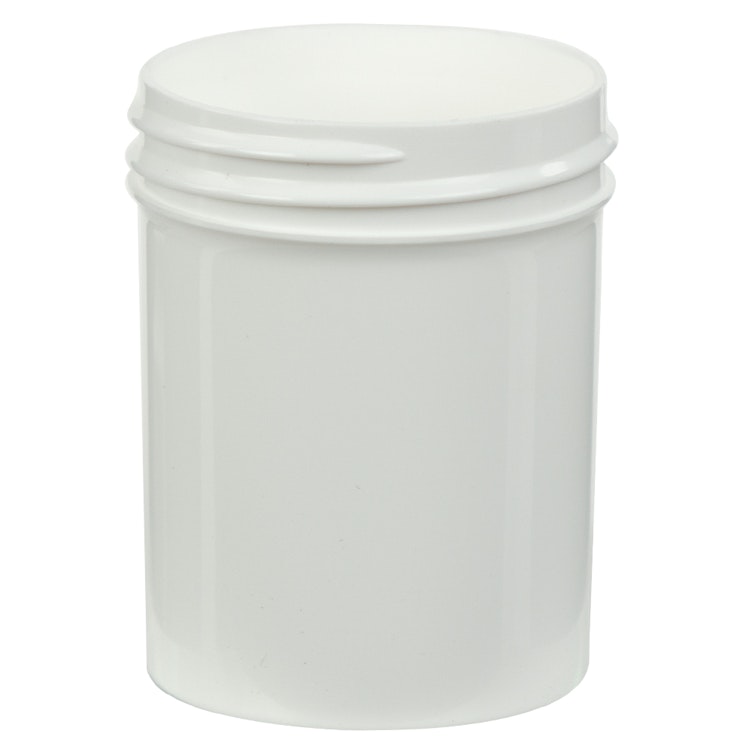 2 oz. White Polypropylene Straight-Sided Round Jar with 48/400 Neck (Cap Sold Separately)