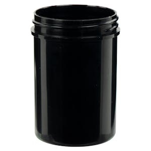 4 oz. Black Polypropylene Straight-Sided Round Jar with 53/400 Neck (Cap Sold Separately)