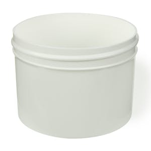 8 oz. White Polypropylene Straight-Sided Round Jar with 89/400 Neck (Cap Sold Separately)