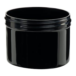 8 oz. Black Polypropylene Straight-Sided Round Jar with 89/400 Neck (Cap Sold Separately)
