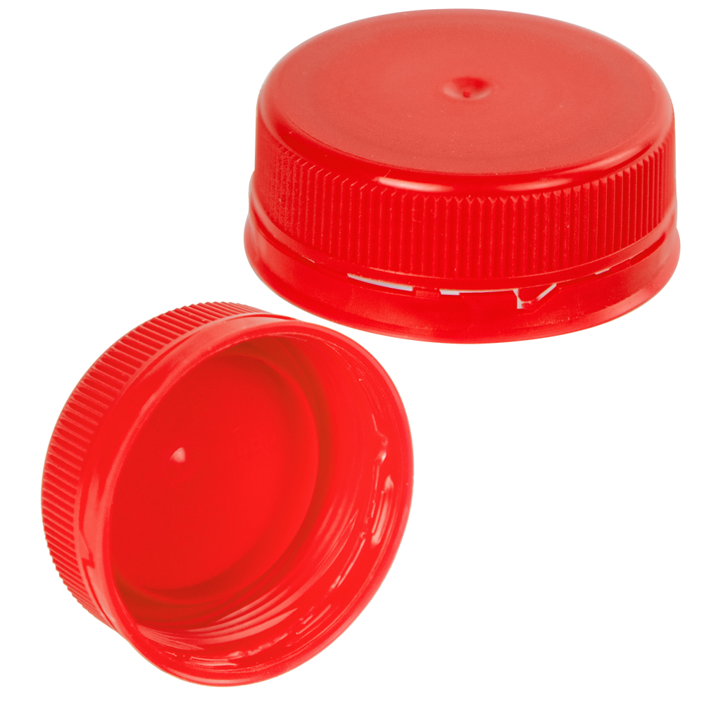 38mm ISS Red LDPE Tamper Evident Screw Cap | U.S. Plastic Corp.