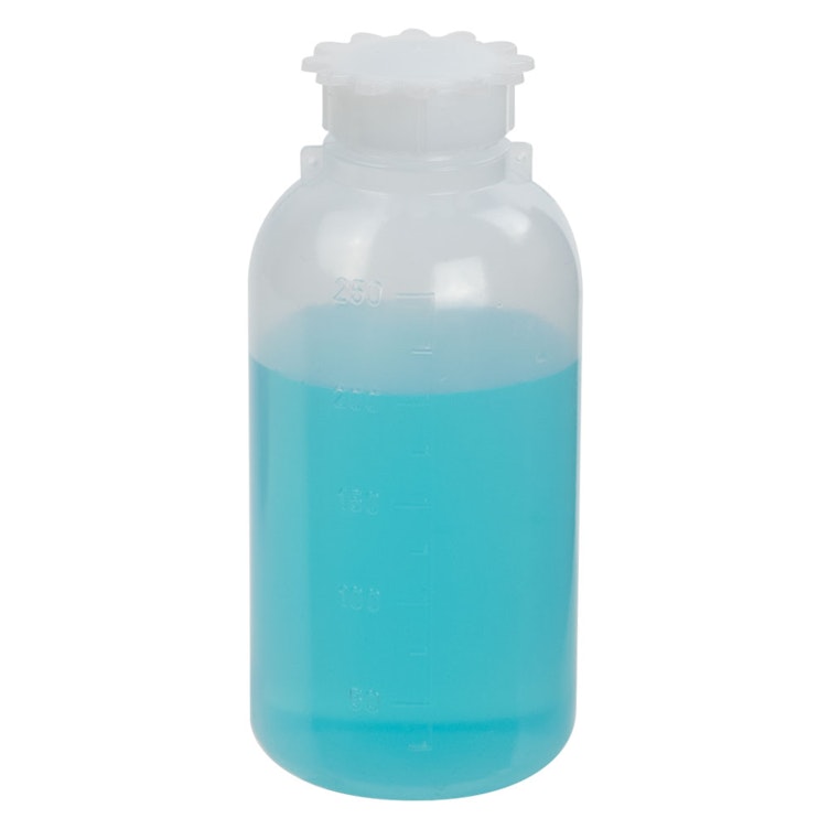 250mL Narrow Mouth Graduated LDPE Bottle with Cap