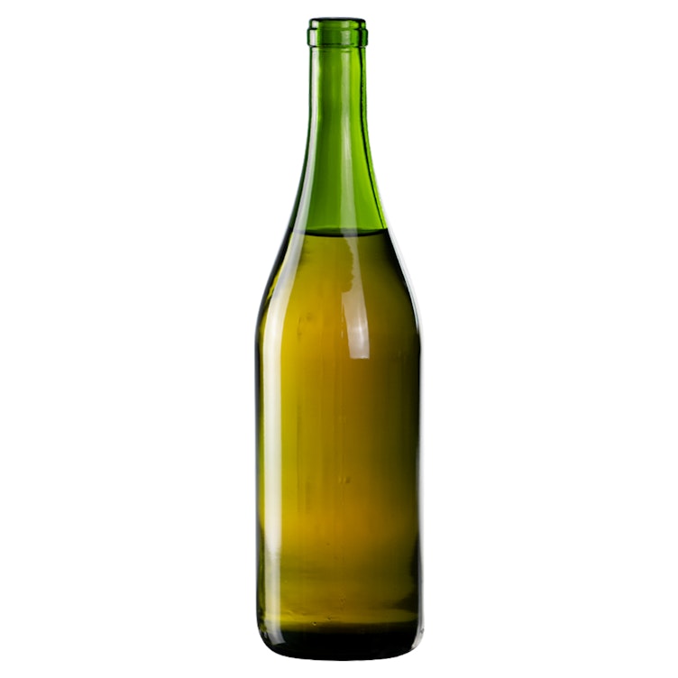 750mL Champagne Green Glass Flat Bottom Bottle with Cork Neck (Cork sold separately)