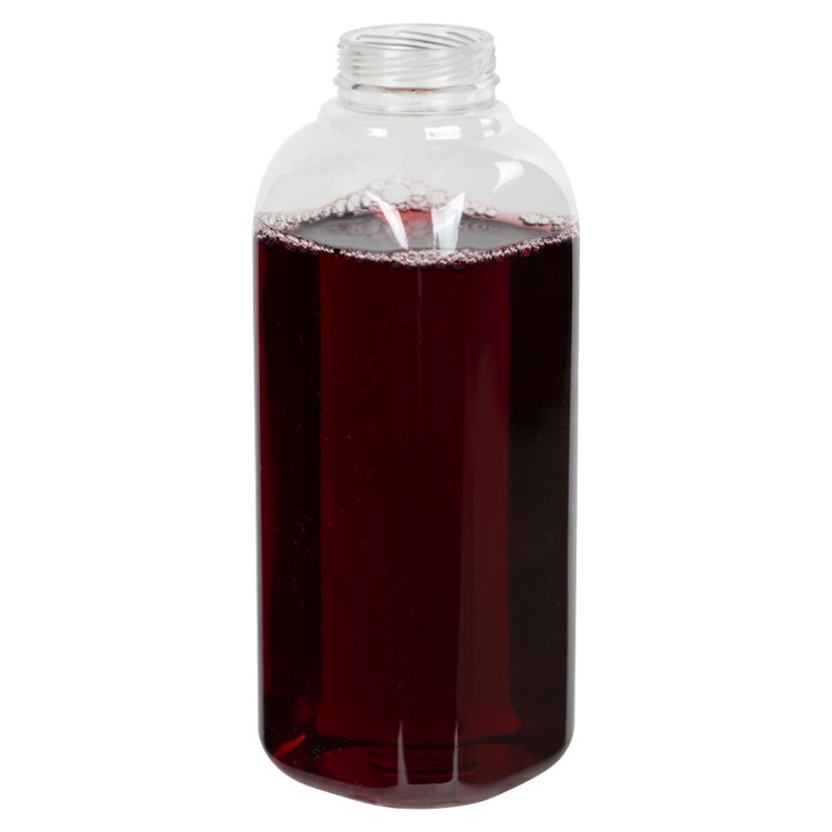 16 oz. Clear PET French Square Bottle with 38mm ISS/IPEC Neck (Cap Sold Separately)