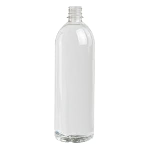 1 Liter (33.81 oz.) Clear PET Smooth Water Bottle with 28mm PCO Neck (Cap Sold Separately)