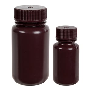 Diamond® RealSeal™ Amber Wide Mouth Bottles with Caps