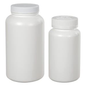 25 oz. (750 cc) White HDPE Plastic Packer Bottle, 53mm 53-400