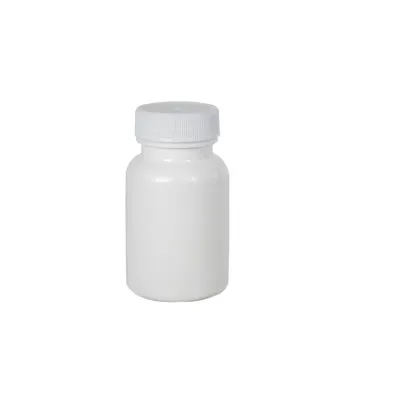 50cc/1.7 oz. White HDPE Packer Bottle with 33/400 White Ribbed Cap with F217 Liner